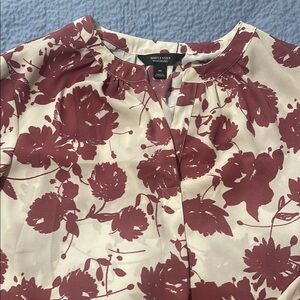Women's Floral Top - Cream and pink